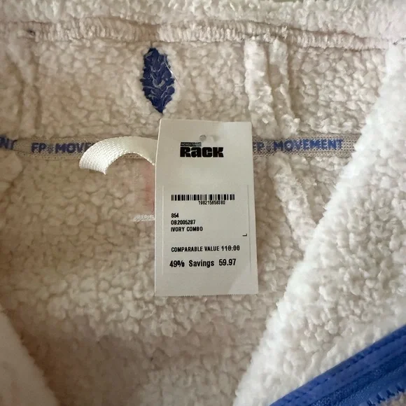 🌟 FP Movement Mountain High Shine Half Zip Sweatshirt ~ Size Large ~ NWT - Picture 8 of 9